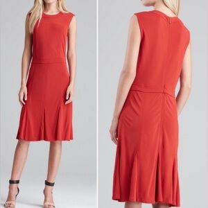 Tory Burch Deeann ~ Size S ~ Rayon Fluted Hem Red Sleeveless Dress